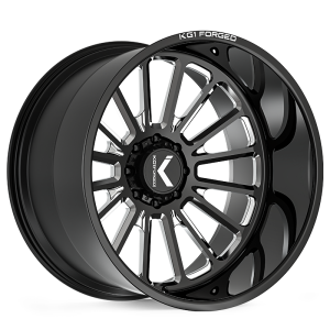 22″ KG1 FORGED WHEELS VICTOR KC010 GLOSS BLACK MILLED FINISH RIMS
