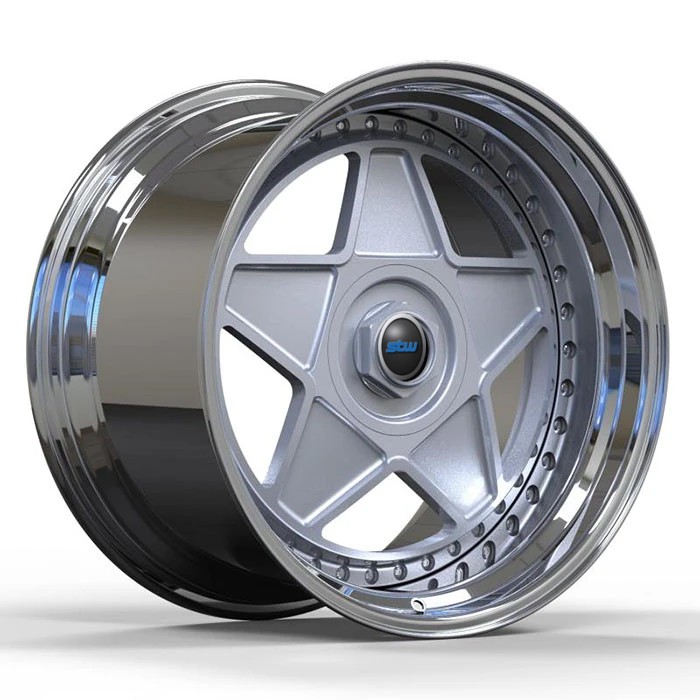 18x10.5 And 18x12 2-Piece Forged Rims Gloss Silver Face,Polished Lip For Toyota 86