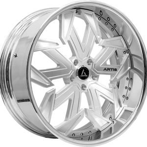 19″ ARTIS FORGED WHEELS LAFAYETTE BRUSHED SILVER FACE CHROME LIP FINISH