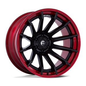 22″ FUEL WHEELS FC403 BURN MATTE BLACK CANDY RED LIP OFF-ROAD FUSION FORGED RIMS