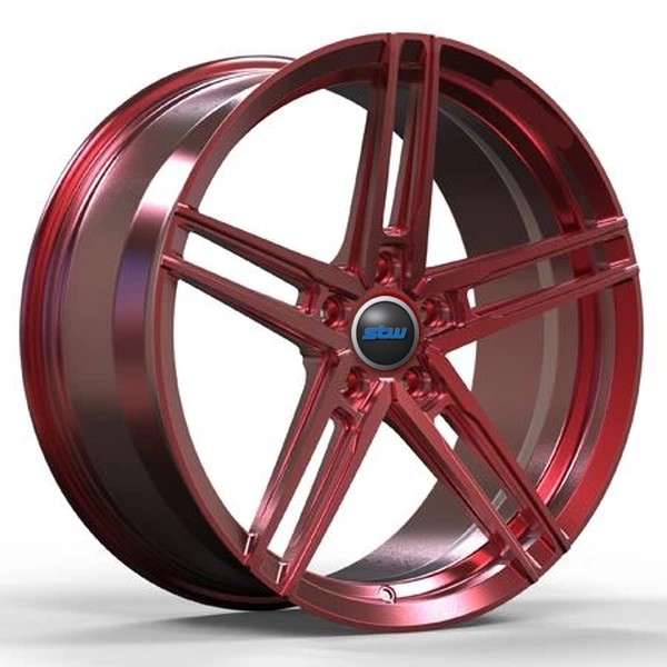 Red Brushed Design 22 Inch Customized 2-PC Rims Wheels For Golf GTI