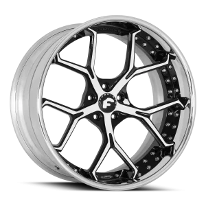 24″ FORGIATO WHEELS QUADRI BLACK MACHINED WITH CHROME LIP FORGED FINISH RIMS