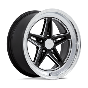 18″ AMERICAN RACING WHEELS VINTAGE VN514 GROOVE GLOSS BLACK MILLED DIAMOND CUT LIP RIMS