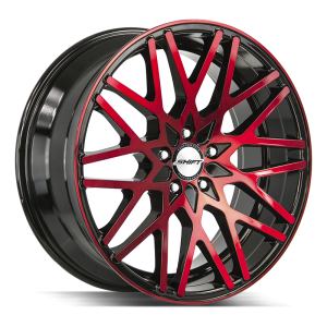 20″ SHIFT WHEELS FORMULA GLOSS BLACK CANDY RED MACHINED RIMS