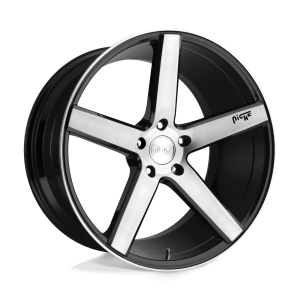 19″ NICHE WHEELS M124 MILAN GLOSS BLACK BRUSHED FACE FINISH RIMS