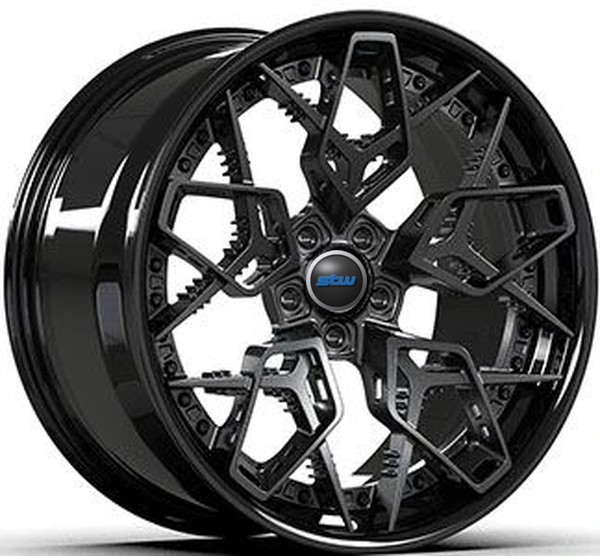 Gloss Black And Satin Disc Forged Wheels 2-PC 22x9.0 And 22x10 For BMW 7