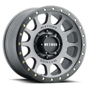 20″ METHOD WHEELS MR305 NV TITANIUM MATTE BLACK LIP FINISH RIMS