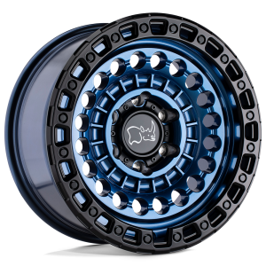 17″ BLACK RHINO WHEELS SENTINEL COBALT BLUE W/BLACK RING FINISH RIMS