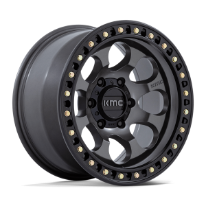 18″ KMC WHEELS KM550 RIOT SBL ANTHRACITE W/SATIN BLACK LIP FINISH RIMS