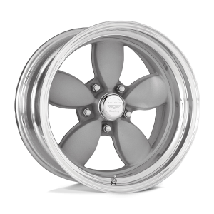 17″ AMERICAN RACING WHEELS VINTAGE VN402 CLASSIC 200S TWO PIECE VINTAGE SILVER CENTER POLISHED BARREL RIMS