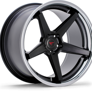 22″ FERRADA WHEELS FR3 BLACK MACHINED CHROME LIP FINISH RIMS