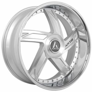 26″ ARTIS WHEELS VESTIVIA XL SILVER MACHINED CHROME LIP FINISH RIMS