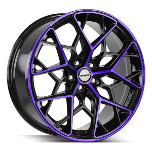 20″ SHIFT WHEELS PISTON GLOSS BLACK PURPLE MACHINED RIMS