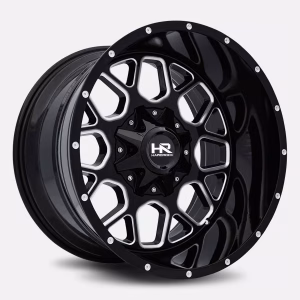 20″ HARDROCK WHEELS H705 GUNNER GLOSS BLACK MILLED OFF-ROAD RIMS