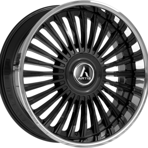22″ ARTIS FORGED WHEELS HAVANA-XL GLOSS BLACK SS LIP FINISH RIMS
