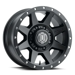 18″ ICON ALLOYS WHEELS REBOUND HD SATIN BLACK OFF-ROAD RIMS