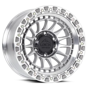 17″ LOCK OFF-ROAD WHEELS MOJAVE MACHINED POLISHED CLEAR COAT FINISH RIMS