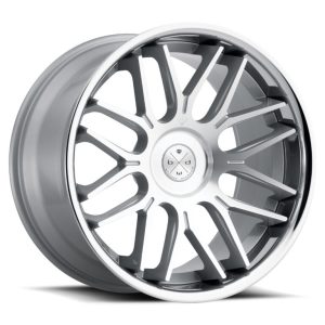 22″ BLAQUE DIAMOND WHEELS BD-27 SILVER MACHINED CHROME LIP FINISH RIMS