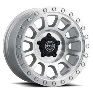 17″ ICON ALLOYS WHEELS HULSE SILVER MACHINED OFF-ROAD RIMS