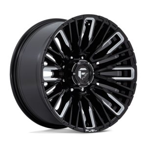 20″ FUEL WHEELS D849 REBAR 8 GLOSS BLACK MILLED OFF-ROAD RIMS