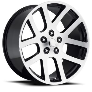 20″ FACTORY REPRODUCTION RAM TRUCK SRT10 WHEELS FR 60 GLOSS BLACK MACHINED FACE FINISH RIMS