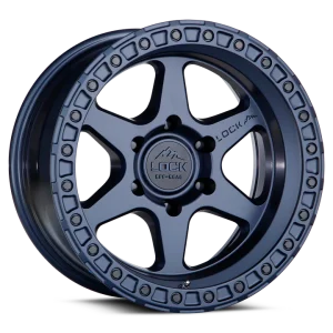 17″ LOCK OFF-ROAD WHEELS OLYMPUS MATTE BLUE MATTE BLUE RING FINISH RIMS