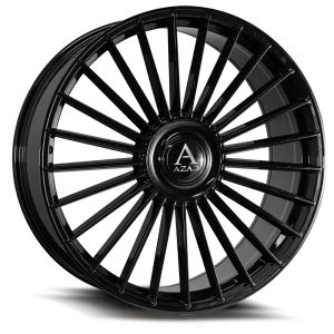 26″ AZAD WHEELS AZ25 GLOSS BLACK FLOATING CAP FINISH RIMS