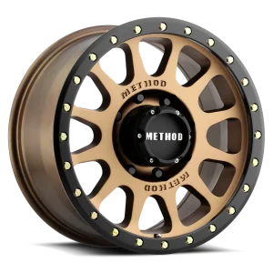 18″ METHOD WHEELS MR305 NV METHOD BRONZE MATTE BLACK LIP FINISH RIMS