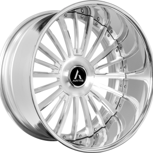 22″ ARTIS FORGED WHEELS NOLA XL BRUSHED/HIGH POLISHED SILVER FACE CHROME LIP FINISH RIMS
