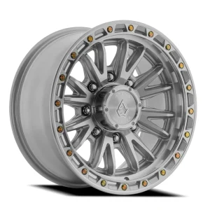 17″ ARENA WHEELS CO A135 ATLAS GLOSS SILVER MACHINED 8-LUG OFF-ROAD RIMS