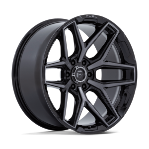 18″ FUEL WHEELS FC854 FLUX 6 GLOSS BLACK BRUSHED FACE WITH GRAY TINT OFF-ROAD RIMS