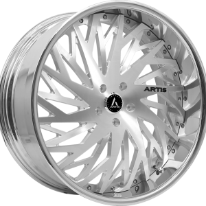 20″ ARTIS FORGED WHEELS NORTHTOWN BRUSHED SILVER FACE CHROME LIP FINISH