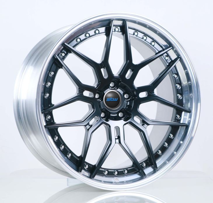 Front 21x9.5 Rear 21x11 Black Center Polished Barrel 2 Piece Forged Wheel For Mercedez Benz S63