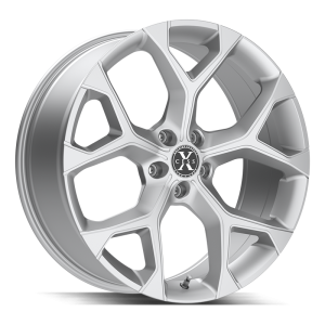 20″ XCESS WHEELS X05 5 FLAKE SILVER MACHINED FINISH RIMS