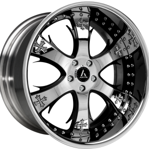 20″ ARTIS FORGED WHEELS CRUCES CHROME AND BLACK FINISH WITH CROSS LOGO