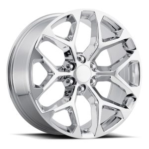 20″ FACTORY REPRODUCTION CHEVROLET TRUCK SNOWFLAKE WHEELS FR 59 CHROME FINISH RIMS