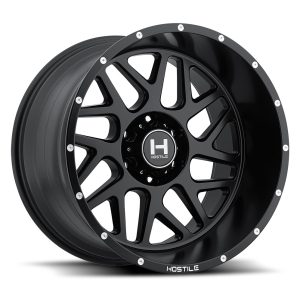 22″ HOSTILE WHEELS H108 SPROKET SATIN BLACK FINISH RIMS