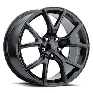 20″ FACTORY REPRODUCTIONS WHEELS FR 75 JEEP TRACKHAWK REPLICA GLOSS BLACK FINISH RIMS