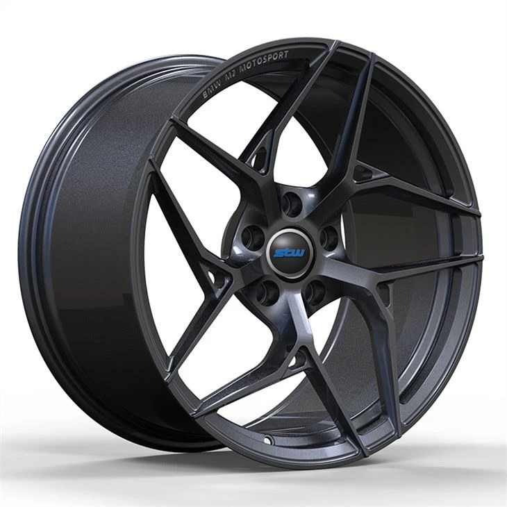 BMW M2 Custom Gun Metal Forged Aluminum Alloy Rims 5-Spoke 5X112 18 19 20 21 Inches.