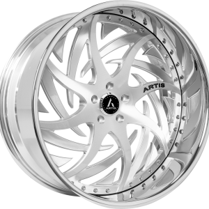 24″ ARTIS FORGED SHANK BRUSHED FACE CHROME LIP FINISH RIMS