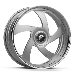 20″ FORGIATO WHEELS SR01 BRUSHED SILVER FACE WITH CHROME LIP XL FLOATING CAP FORGED FINISH RIMS