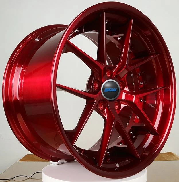 Candy Red 5-Y Spoke 2-PC Forged Rims With Custom Logo