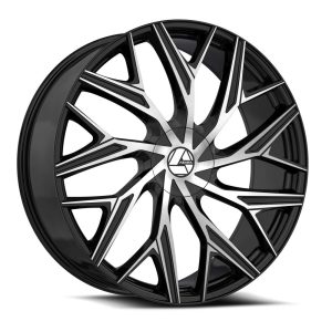 18″ AZARA WHEELS AZA-527 GLOSS BLACK MACHINED FINISH RIMS