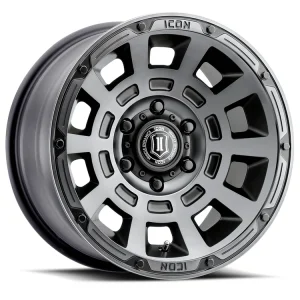 17″ ICON ALLOYS WHEELS THRUST SMOKED SATIN BLACK TINT OFF-ROAD RIMS