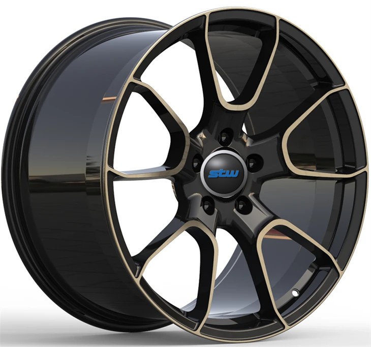 Black And Yellow 1 Piece Forged Wheels | Replica Style Rims 20 Inch For Porsche Cayenne