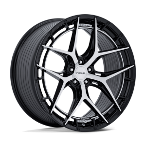 22″ NICHE WHEELS NC286 RIVIERA GLOSS BLACK WITH MACHINED FACE FINISH RIMS