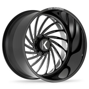 22″ KG1 FORGED WHEELS BENDER KF023 GLOSS BLACK MILLED FINISH RIMS