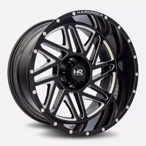 20″ HARDROCK WHEELS H501 BONES XPOSED GLOSS BLACK MILLED OFF-ROAD RIMS