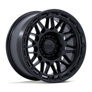 17″ KMC WHEELS KM555 ATTACK MATTE BLACK FINISH RIMS
