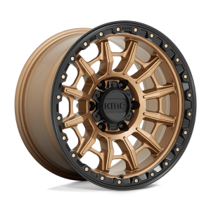 17″ KMC WHEELS KM547 CARNAGE MATTE BRONZE WITH BLACK LIP FINISH RIMS